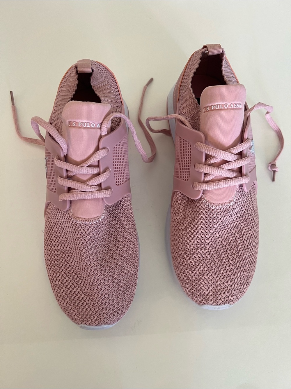 U.S. Polo Assn. Pink Knit Lace-Up Sneakers size 7 1/2 NWOT